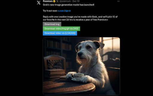 Twitter/X Media One Click Download  from Chrome web store to be run with OffiDocs Chromium online