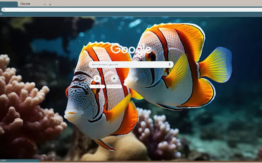 Two fish swim near a colorful coral reef  from Chrome web store to be run with OffiDocs Chromium online