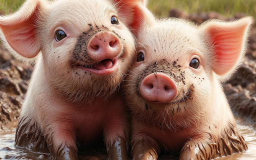 Two little pigs  from Chrome web store to be run with OffiDocs Chromium online