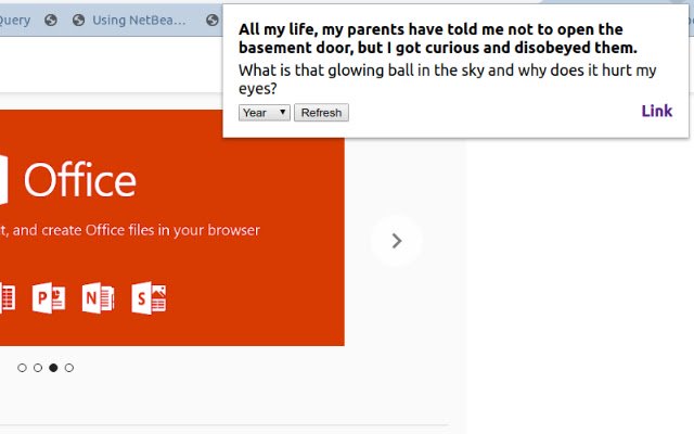 Two Sentence Horror  from Chrome web store to be run with OffiDocs Chromium online