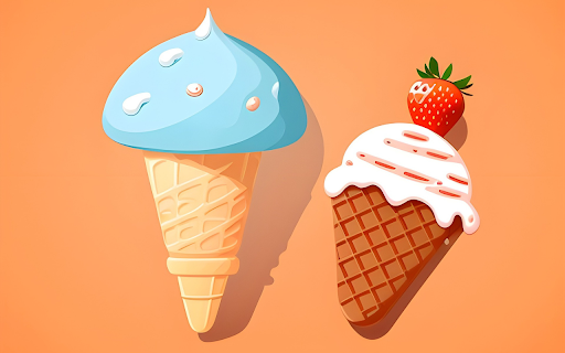Two super delicious ice cream cones  from Chrome web store to be run with OffiDocs Chromium online