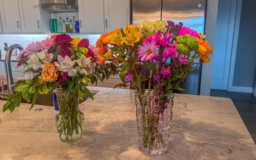 Two vases of brilliant flowers  from Chrome web store to be run with OffiDocs Chromium online