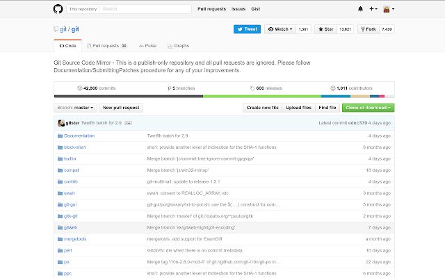 twtGit  from Chrome web store to be run with OffiDocs Chromium online