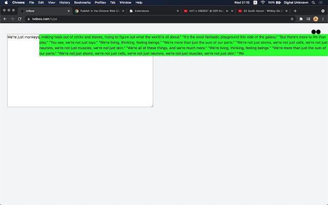 Type J  from Chrome web store to be run with OffiDocs Chromium online