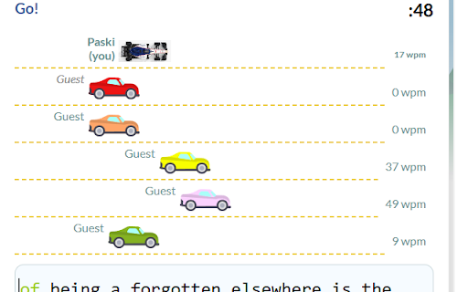 TypeRacer Car Customizer  from Chrome web store to be run with OffiDocs Chromium online
