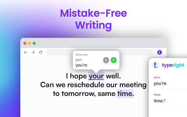 Typeright: Grammar Spelling Checker dari toko web Chrome untuk dijalankan dengan Chromium OffiDocs online