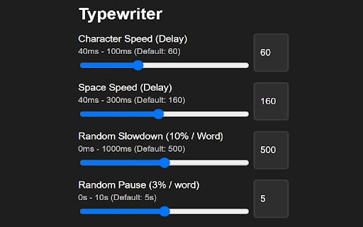 Typewriter  from Chrome web store to be run with OffiDocs Chromium online