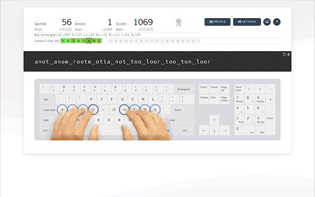 অনলাইনে OffiDocs Chromium এর সাথে চালানোর জন্য Chrome ওয়েব স্টোর থেকে টাইপিং পাঠ