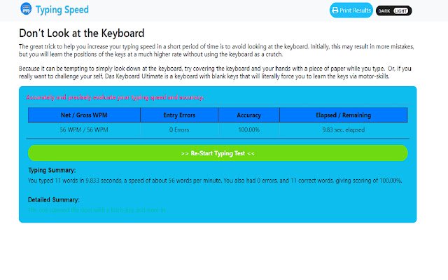 Typing Speed Practice  from Chrome web store to be run with OffiDocs Chromium online