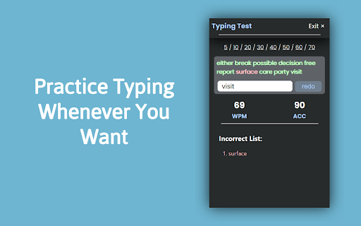 Typing Statistics | Auto Typer  from Chrome web store to be run with OffiDocs Chromium online