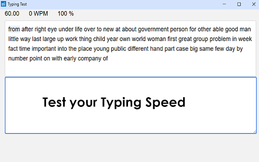 Typing Test  from Chrome web store to be run with OffiDocs Chromium online