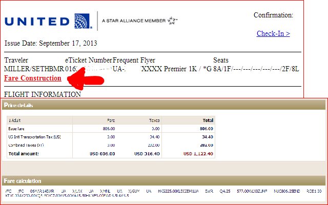 Mga Detalye ng UA Fare Construction mula sa Chrome web store na tatakbo sa OffiDocs Chromium online