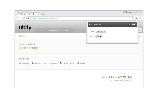 Ubity click to dial  from Chrome web store to be run with OffiDocs Chromium online