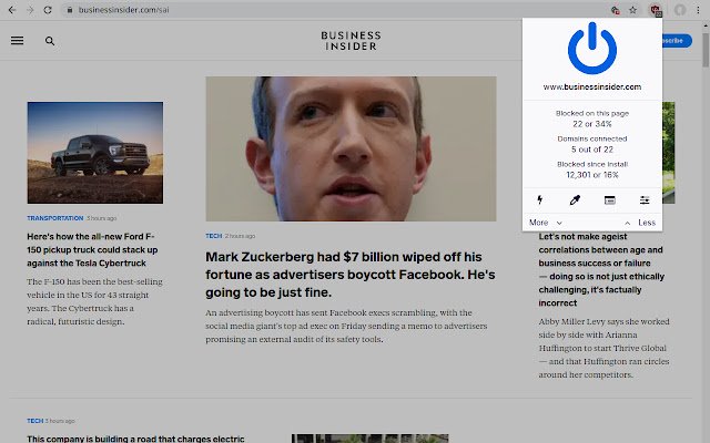 uBlock Origin  from Chrome web store to be run with OffiDocs Chromium online