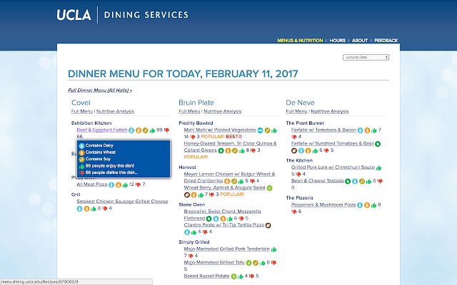 UCLA Delp Dining Helper dal Chrome Web Store da eseguire con OffiDocs Chromium online