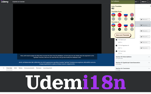 Udemi18n  from Chrome web store to be run with OffiDocs Chromium online