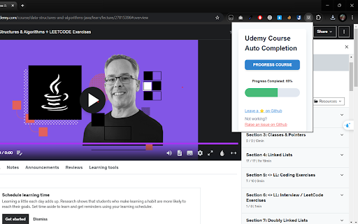 Udemy Course Auto Completion  from Chrome web store to be run with OffiDocs Chromium online