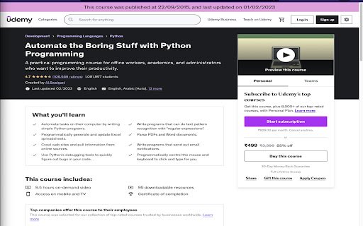 Udemy Real Date  from Chrome web store to be run with OffiDocs Chromium online