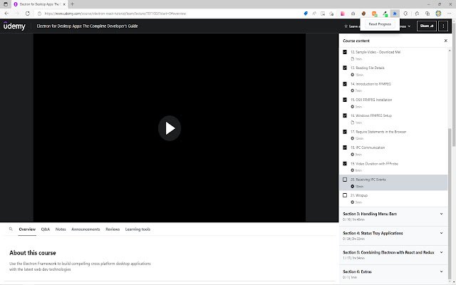 Udemy Reset  from Chrome web store to be run with OffiDocs Chromium online
