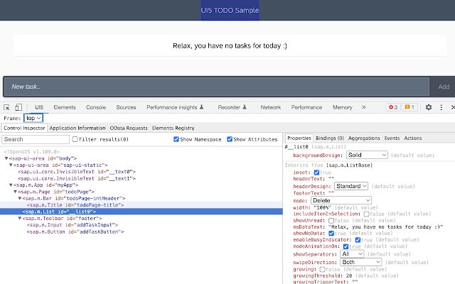 UI5 Inspector  from Chrome web store to be run with OffiDocs Chromium online