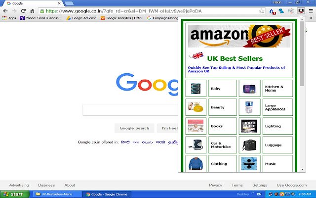 UK Amazon BestSellers Menu из интернет-магазина Chrome будет работать с OffiDocs Chromium онлайн