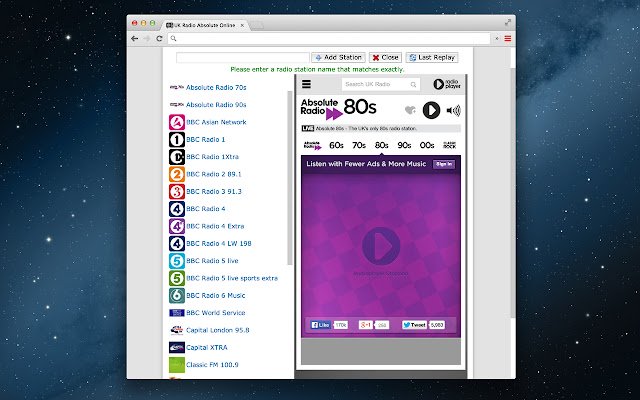 UK Radio Absolute ze sklepu internetowego Chrome do uruchomienia z OffiDocs Chromium online