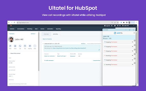 ULTATEL for HubSpot CRM  from Chrome web store to be run with OffiDocs Chromium online