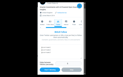 Ultimate Twitter Tool  from Chrome web store to be run with OffiDocs Chromium online