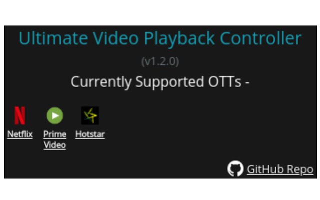 Ultimate Video Playback Controller  from Chrome web store to be run with OffiDocs Chromium online