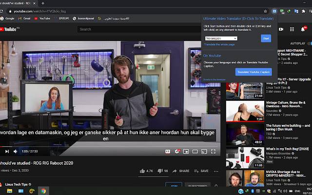 Ultimate Video Translator din magazinul web Chrome care va fi rulat cu OffiDocs Chromium online