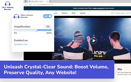 Ultra Volume Booster  from Chrome web store to be run with OffiDocs Chromium online