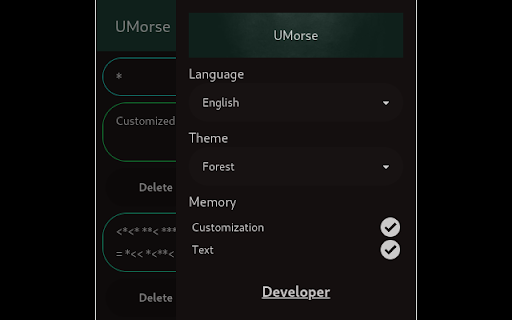 UMorse: Morse Code  from Chrome web store to be run with OffiDocs Chromium online