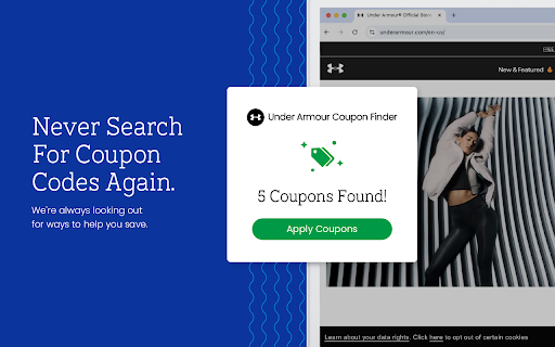 Under Armour Coupon Saver Official Coupons Best Deals from Chrome web store to be run with OffiDocs Chromium online Under Armour Coupon Saver Official Coupons Best Deals from Chrome web store to be run with OffiDocs Chromium online