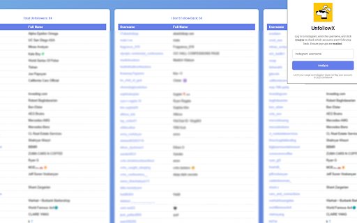 UnfollowX  from Chrome web store to be run with OffiDocs Chromium online