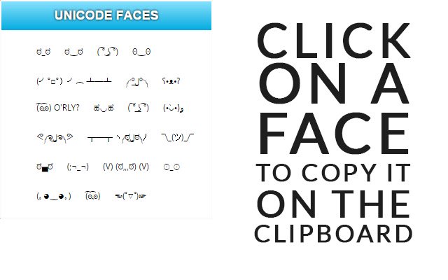 Unicodefac.es із веб-магазину Chrome, який можна запускати з OffiDocs Chromium онлайн