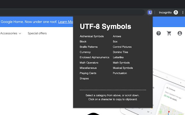 صفحه کلید نماد یونیکد از فروشگاه وب کروم برای اجرا با OffiDocs Chromium به صورت آنلاین