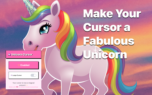 Unicorn Cursor  from Chrome web store to be run with OffiDocs Chromium online