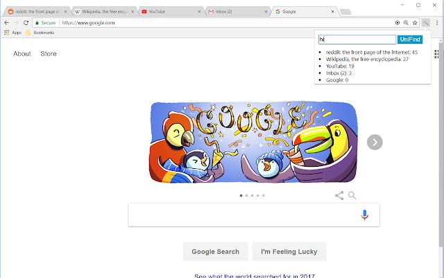 UniFind  from Chrome web store to be run with OffiDocs Chromium online