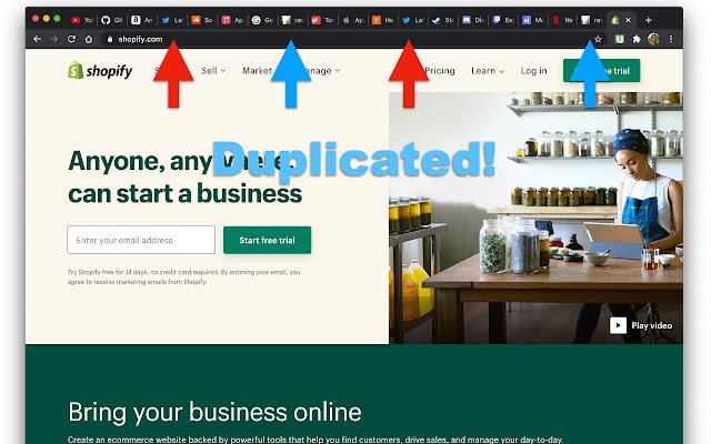 uniqtabs  from Chrome web store to be run with OffiDocs Chromium online