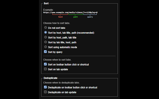 uniqtabs (Unique Tabs)  from Chrome web store to be run with OffiDocs Chromium online