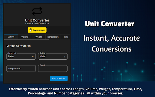 Unit Converter Instant, Accurate Conversions  from Chrome web store to be run with OffiDocs Chromium online