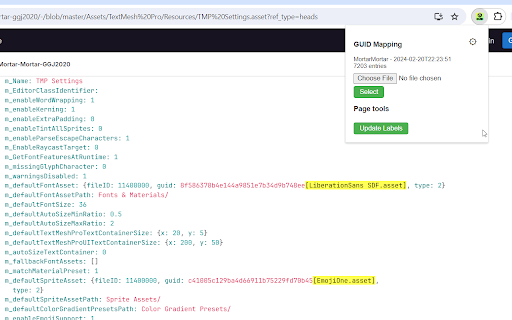Unity GUID Resolver  from Chrome web store to be run with OffiDocs Chromium online