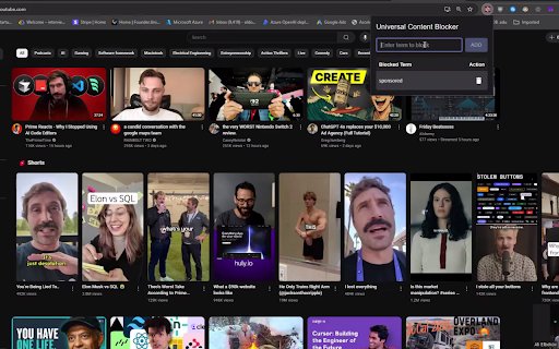 UniversalBan  from Chrome web store to be run with OffiDocs Chromium online
