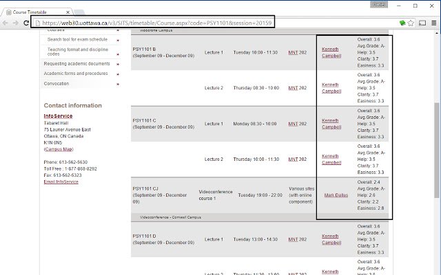 University of Ottawa Rate my Prof  from Chrome web store to be run with OffiDocs Chromium online