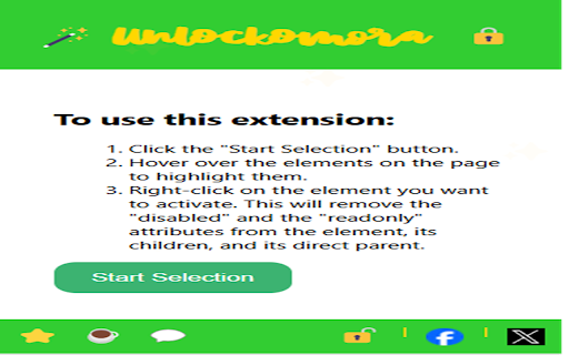 Unlockomora  from Chrome web store to be run with OffiDocs Chromium online