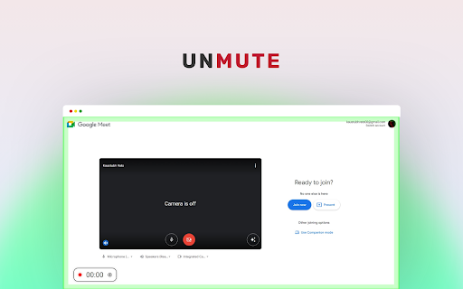 UnMute  from Chrome web store to be run with OffiDocs Chromium online