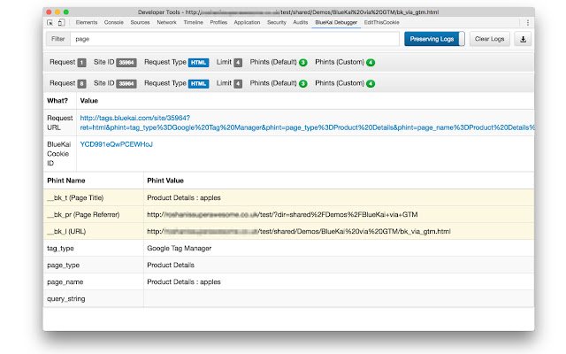 BlueKai Debugger non ufficiale dal negozio web di Chrome da eseguire con OffiDocs Chromium online