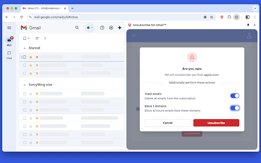 Unsubscribe for Gmail™  from Chrome web store to be run with OffiDocs Chromium online