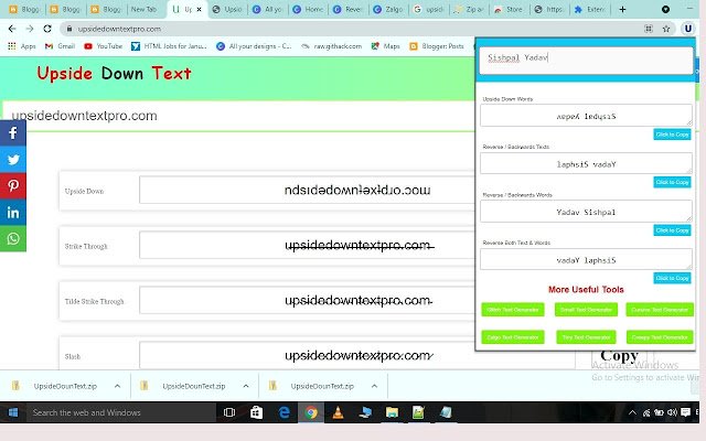 Upside Doun Text Generator ᐈ Mirror Text  from Chrome web store to be run with OffiDocs Chromium online