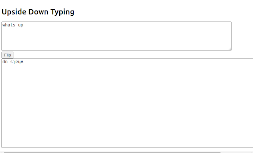 Upside Down Typing  from Chrome web store to be run with OffiDocs Chromium online